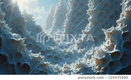 Surreal Microscopic Foam Landscape 128435890