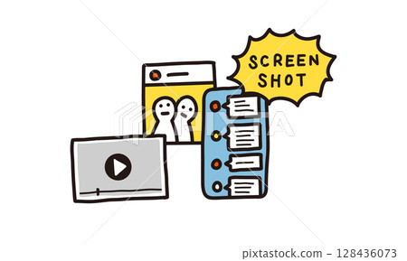 Screenshots of SNS, videos, etc. taken on a smartphone Screenshots of SNS, videos, etc. taken on a smartphone 128436073