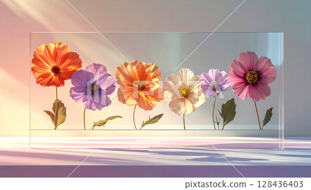 玻璃盤中壓花的背景 128436403