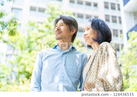 Portrait of middle couple Portrait of middle couple 128436535