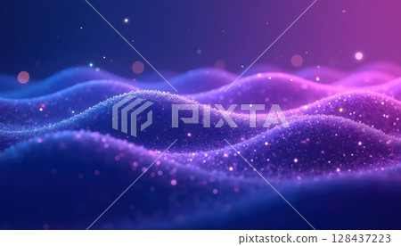Vibrant neon curves in purple and cobalt blue 128437223