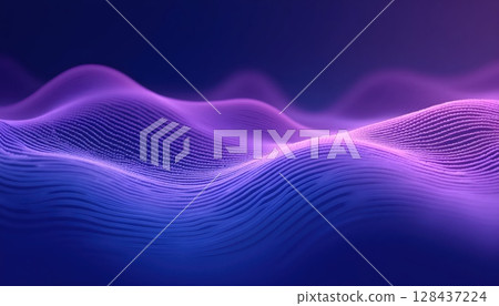 Vibrant neon curves in purple and cobalt blue 128437224