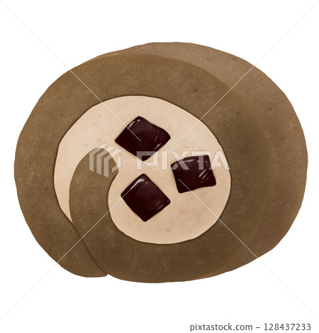 咖啡卷蛋糕配咖啡凍 128437233