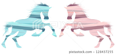 馬年賀卡彩色圖標 馬年賀卡彩色圖標 128437255