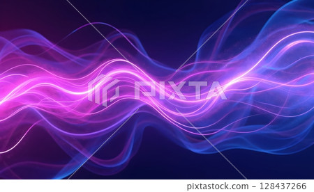 Futuristic energy lines, holographic swirl flow 128437266