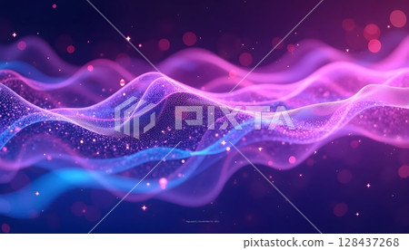Futuristic energy lines, holographic swirl flow 128437268