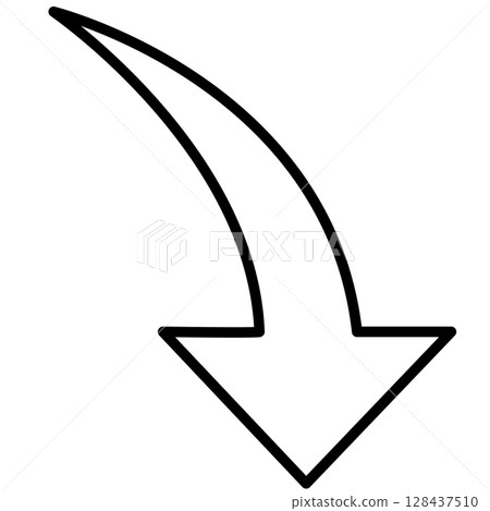 Illustration of a falling arrow 128437510