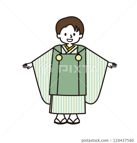 穿著和服的七、五山男孩 128437580