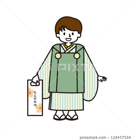 穿著和服的七、五山男孩 128437584