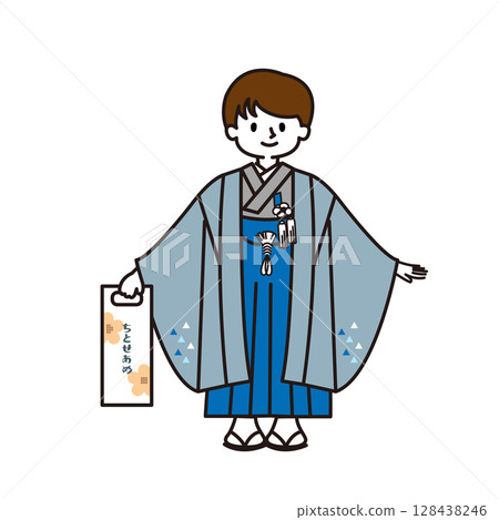 Shichigosan Boy wearing a kimono 128438246