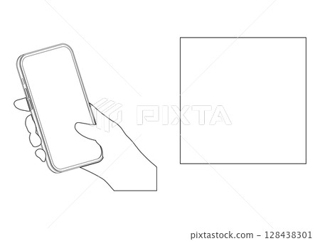 智慧型手機和 QR 碼螢幕 128438301
