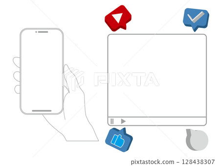 Smartphone and video frame Smartphone and video frame 128438307