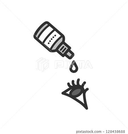 Eye drops - illustration of putting in eye drops 128438688