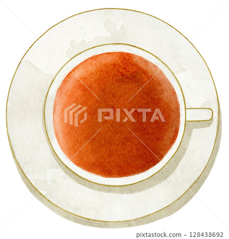 從正上方看到的熱茶插圖 128438692