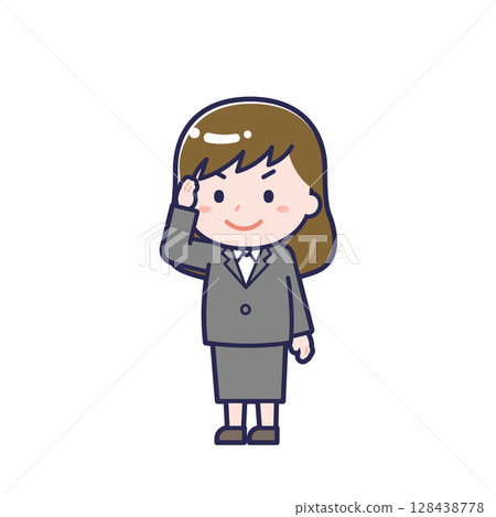 Office worker/Diagonal/Female 02 Office worker/Diagonal/Female 02 128438778