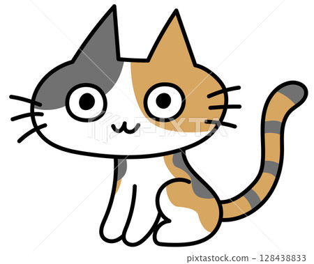 Cute hand-drawn style cat illustration 128438833