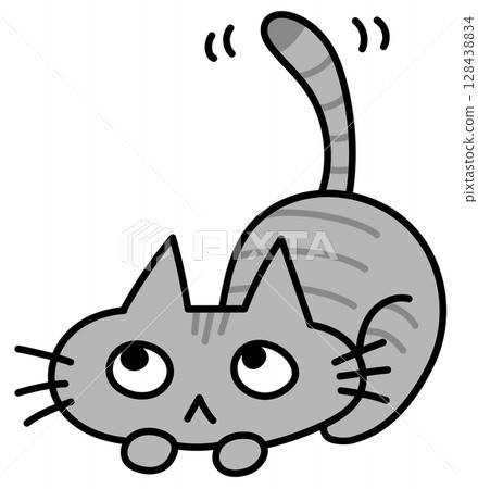 Cute hand-drawn style cat illustration 128438834