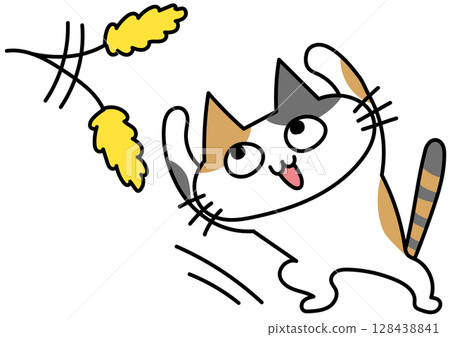 可愛的手繪風格貓咪插畫 128438841