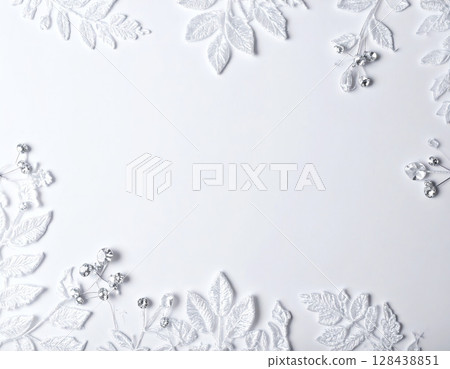 白色蕾絲植物背景 128438851