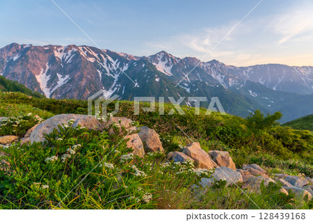 Morning view of Mount Happo and Lake Happo Morning view of Mount Happo and Lake Happo 128439168