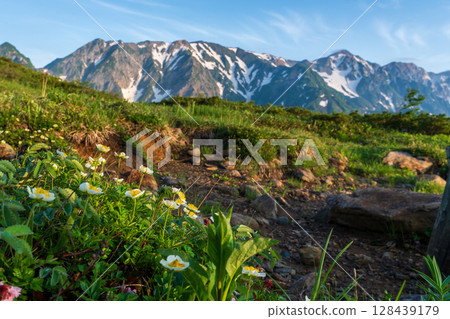 Morning view of Mount Happo and Lake Happo Morning view of Mount Happo and Lake Happo 128439179