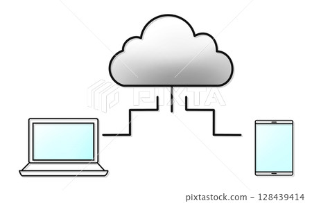 Cloud sharing and data linking icons 128439414