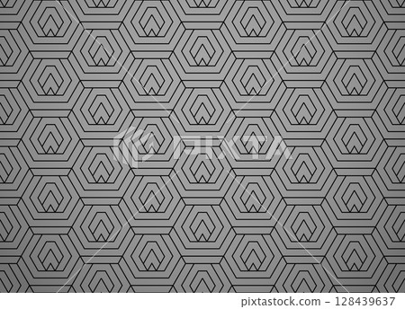 Abstract geometric pattern with stripes, lines. Seamless vector background. Gray and black ornament. Simple lattice graphic design 128439637