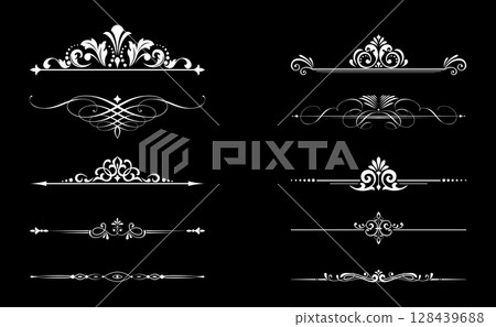 Vintage set. Floral elements for design monograms, invitations, frames, menus and labels. Graphic design of the website, cafes, boutiques, hotels, wedding invitations. 128439688
