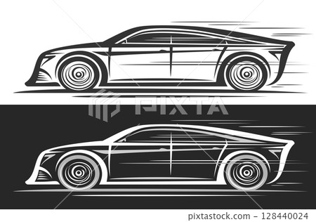 Vector logo for Liftback Car 128440024