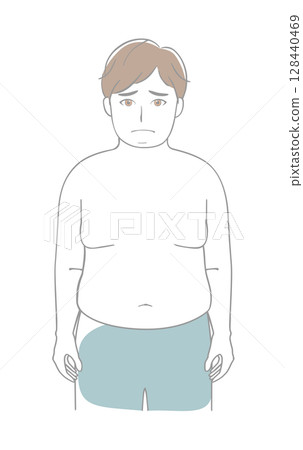 Male upper body fat 128440469