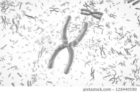 White chromosome x through microscope White chromosome x through microscope 128440590