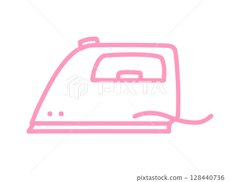 簡單的熨斗圖示(粉紅色) 簡單的熨斗圖示(粉紅色) 128440736