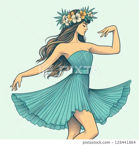 芭蕾舞女星在風中翩翩起舞 芭蕾舞女星在風中翩翩起舞 128441864