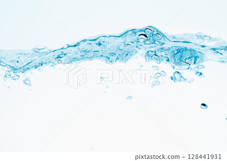 Air bubbles rising to the water surface. 128441931