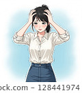 A woman in shock and unable to stop crying 128441974
