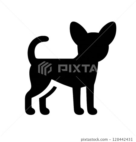 吉娃娃剪影狗圖標 128442431
