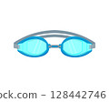Swimming goggles. Sports goggles for swimming. Glasses to protect the eyes from water. A beach accessory for water treatments. The vector illustration is isolated on a white background. 128442746