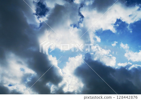 Landscape of sky with dark clouds Landscape of sky with dark clouds 128442876