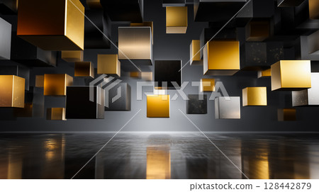 Minimalist futuristic interior 128442879