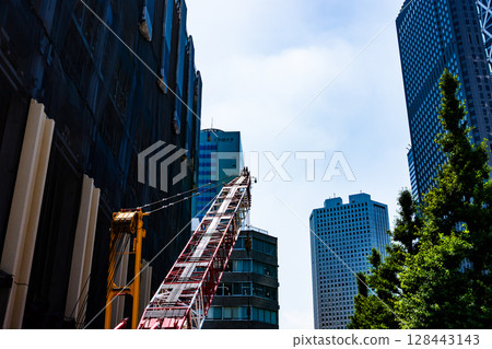 Tokyo redevelopment scenery Construction work in front of Shinjuku West Exit Station 2025.06 e-2 High saturation contrast Tokyo redevelopment scenery Construction work in front of Shinjuku West Exit Station 2025.06 e-2 High saturation contrast 128443143