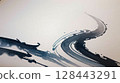 The interplay of stillness and movement depicted by the graceful traces of ink 128443291