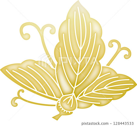 Family crest: Vine and oak butterfly [gold] 128443533