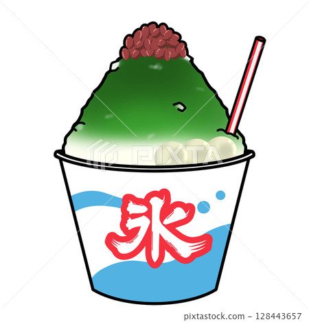 小吃攤上的宇治抹茶刨冰插圖 小吃攤上的宇治抹茶刨冰插圖 128443657