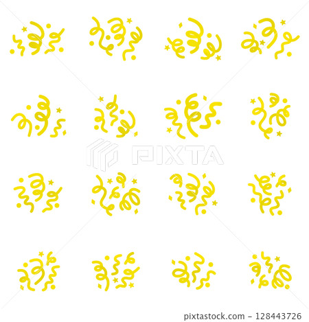 Simple and cute party cracker decoration material set confetti colorful yellow Simple and cute party cracker decoration material set confetti colorful yellow 128443726