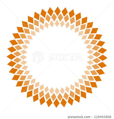 Orange triple diamond round frame 128443808
