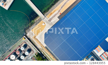 Industrial area landscape, aerial view Industrial area landscape, aerial view 128443955
