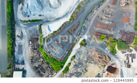 材料儲存區鳥瞰圖 材料儲存區鳥瞰圖 128443995