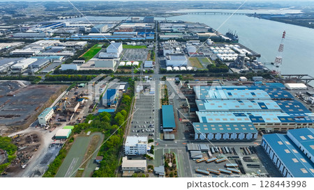 Aerial view of industrial landscape 128443998