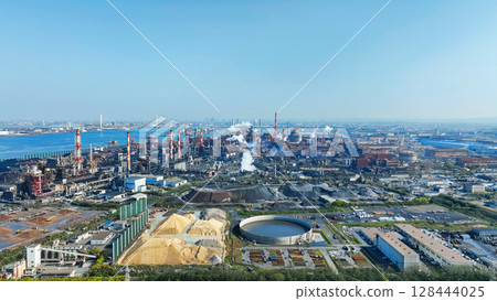 Industrial area scenery aerial view 128444025