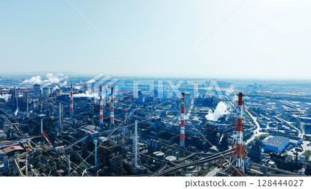 Industrial area scenery aerial view 128444027